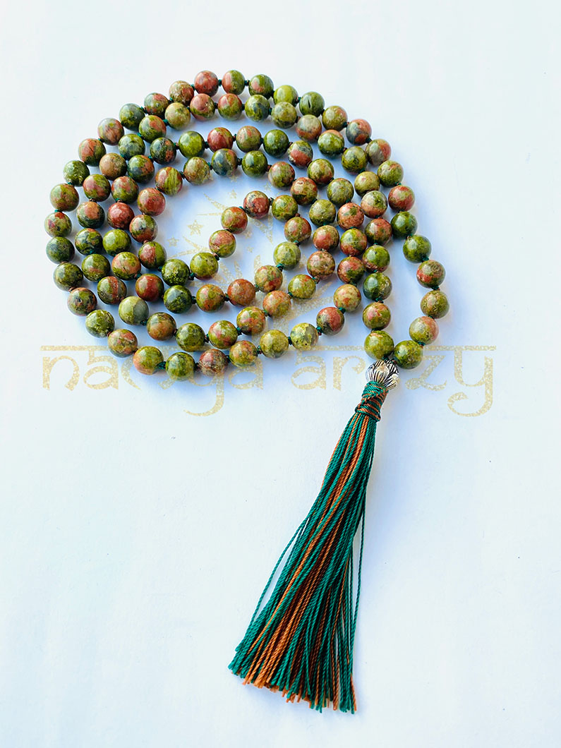 Rhodochrosite AAA Hand-Knotted Mala (108 and Guru), factory Bracelet, Necklace with 4-mm Beads and a Beaded Tassel 1435