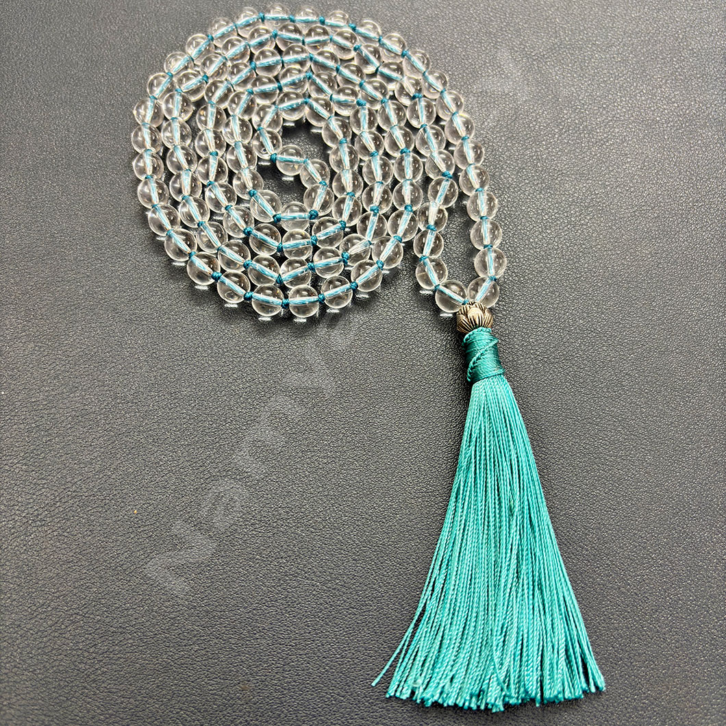 Handmade Hand Knotted Silk Thread Yellow Honey Opal & Jade Mala cheapest 108 / bead necklace / tassel / Prayer